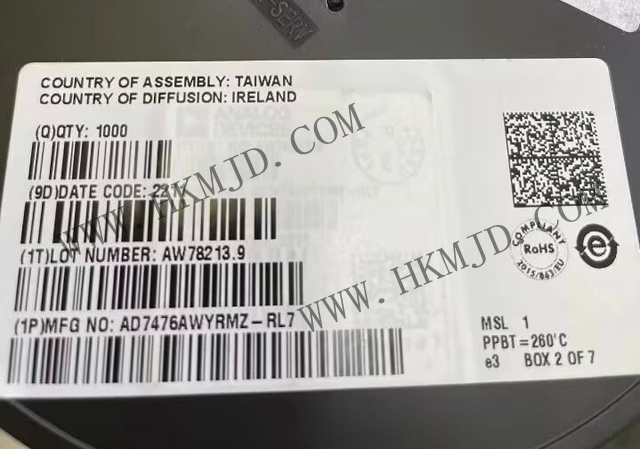 12位ADC AD7476AWYRMZ 1 MSPS、低功耗A/D轉(zhuǎn)換器，采用MSOP封裝