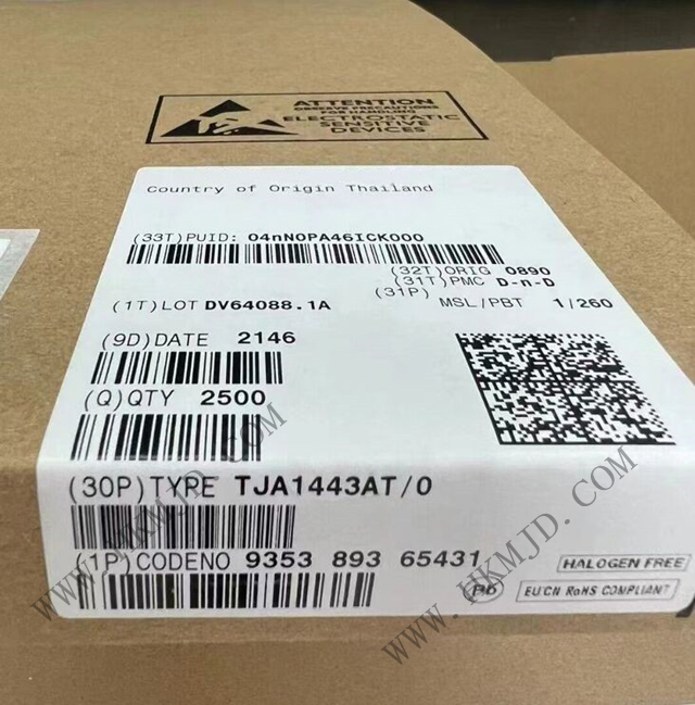 （分銷NXP）CAN 接口IC TJA1443AT、TJA1443AT/0Z 帶睡眠模式的高速 CAN 收發(fā)器