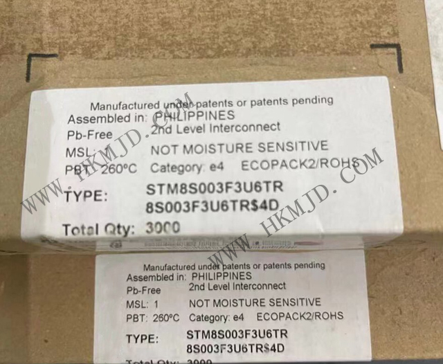 供應8位微控制器 STM8S003F3U6TR 具有8 KB Flash、16 MHz CPU和集成EEPROM
