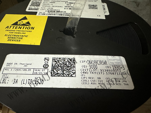 原裝出售TI INA199C3RSWR 26V，雙向電流感應(yīng)放大器 10-UQFN -40 至 125