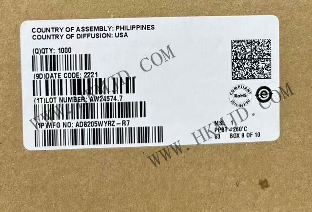 亞德諾(ADI) AD8205WYRZ AD8205 單電源差動放大器，提供8引腳SOIC封裝