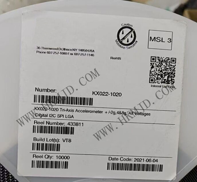 運(yùn)動(dòng)傳感器_KX022-1020_加速計(jì) X，Y，Z 軸 ±2g，4g，8g 0.39Hz ~ 800Hz 12-LGA