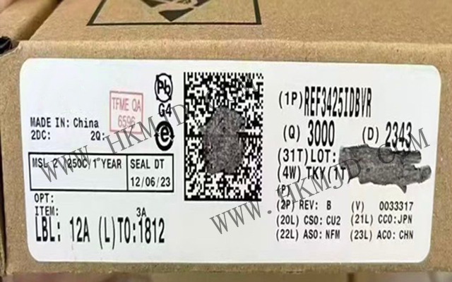德州儀器 REF3425IDBVR：低溫漂 (6ppm/°C)、低功耗、高精度 CMOS 電壓基準