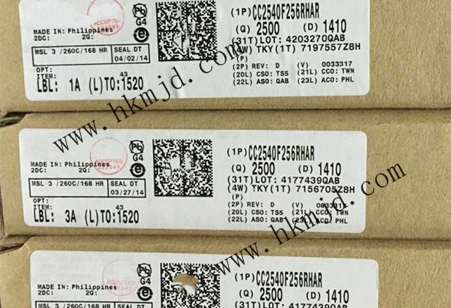 配備256kB 閃存，8kB SRAM【CC2540F256RHAR】——帶 USB 的低功耗 Bluetooth?無線MCU