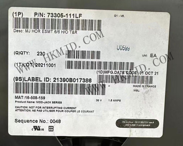 原裝正品！安費(fèi)諾連接器 73305-111LF 模塊化連接器 - 插孔