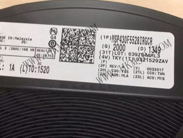 【TI 16位微控制器】MSP430F5528IRGCR：25MHz、128KB 閃存、8KB SRAM（MCU）