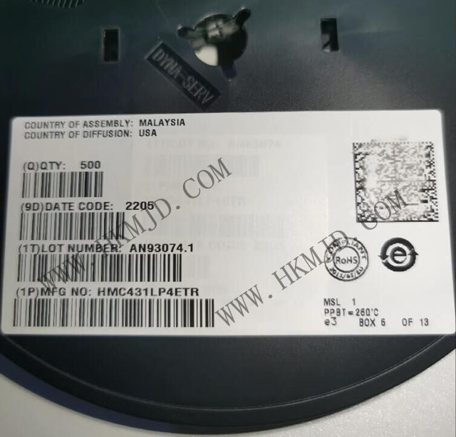 ADI HMC431LP4ETR GaAs InGaP HPT MMIC電壓控制振蕩器，帶緩沖放大器