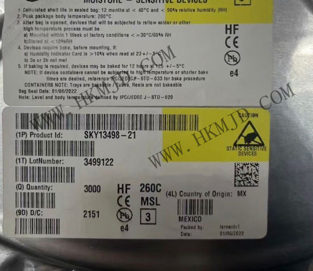 Skyworks SKY13498-21：0.7 GHz 至 2.7 GHz SP10T MIPI? 天線開關(guān)模塊
